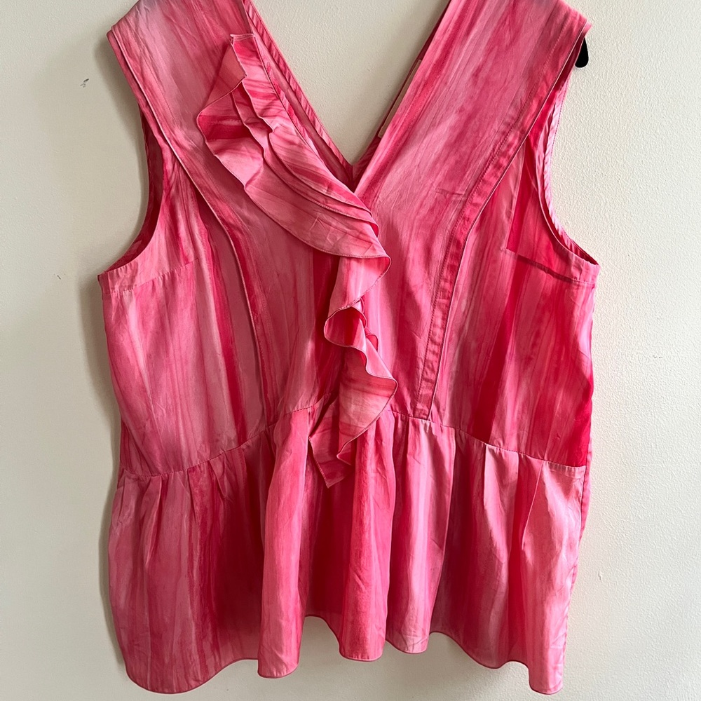 Marni Pink Ruffled Sleeveless Blouse